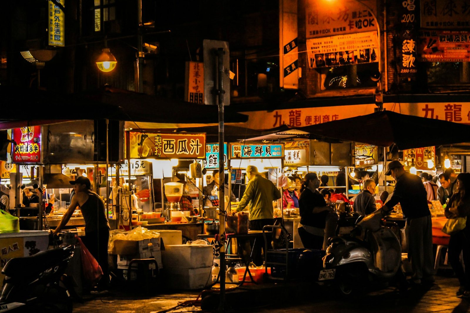 Street food festival crowds night market