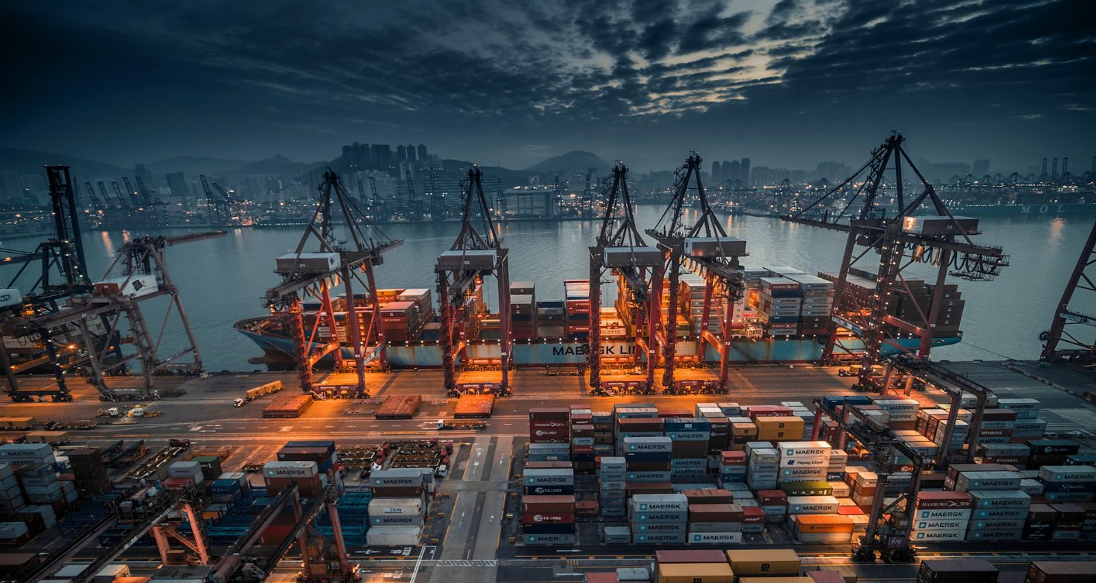 Cargo port container terminal ship trade